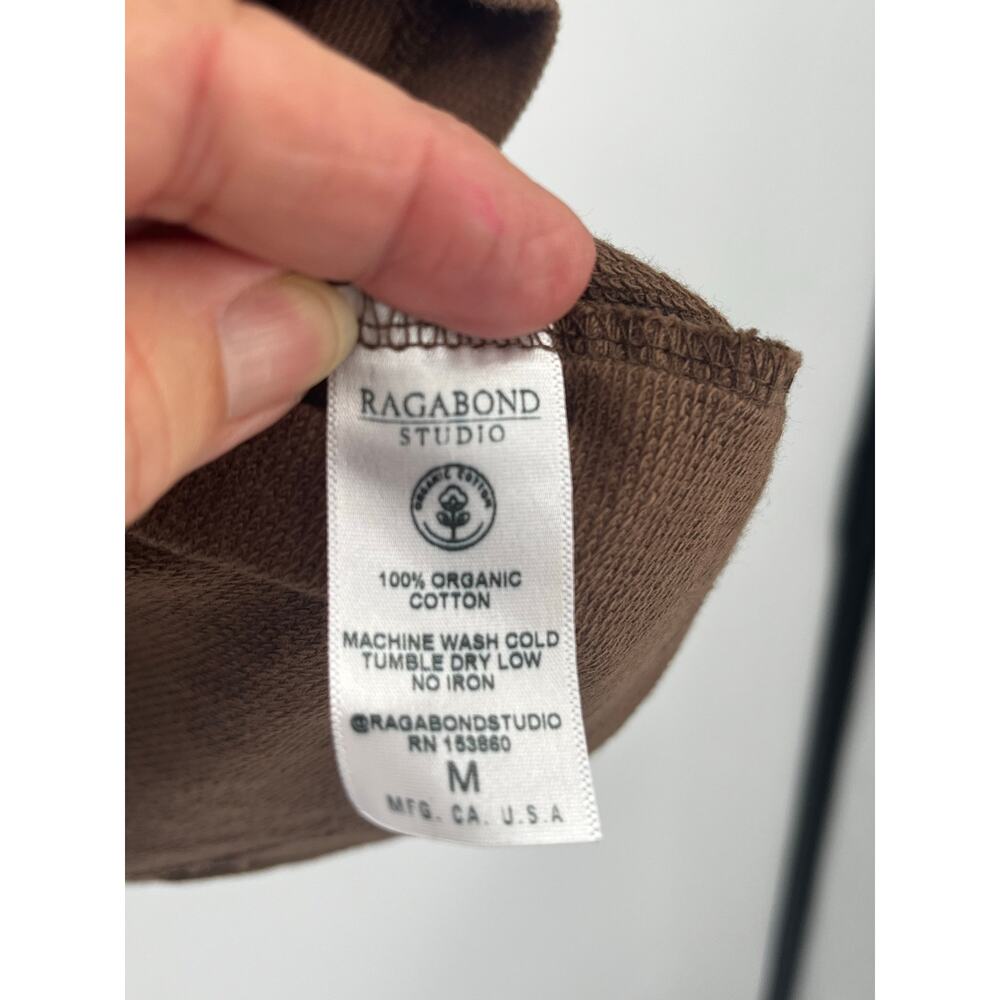 Ragabond Lost & Found Free People Ringer Tee Brown Maroon 17 Organic Cotton NEW - Picture 9 of 10